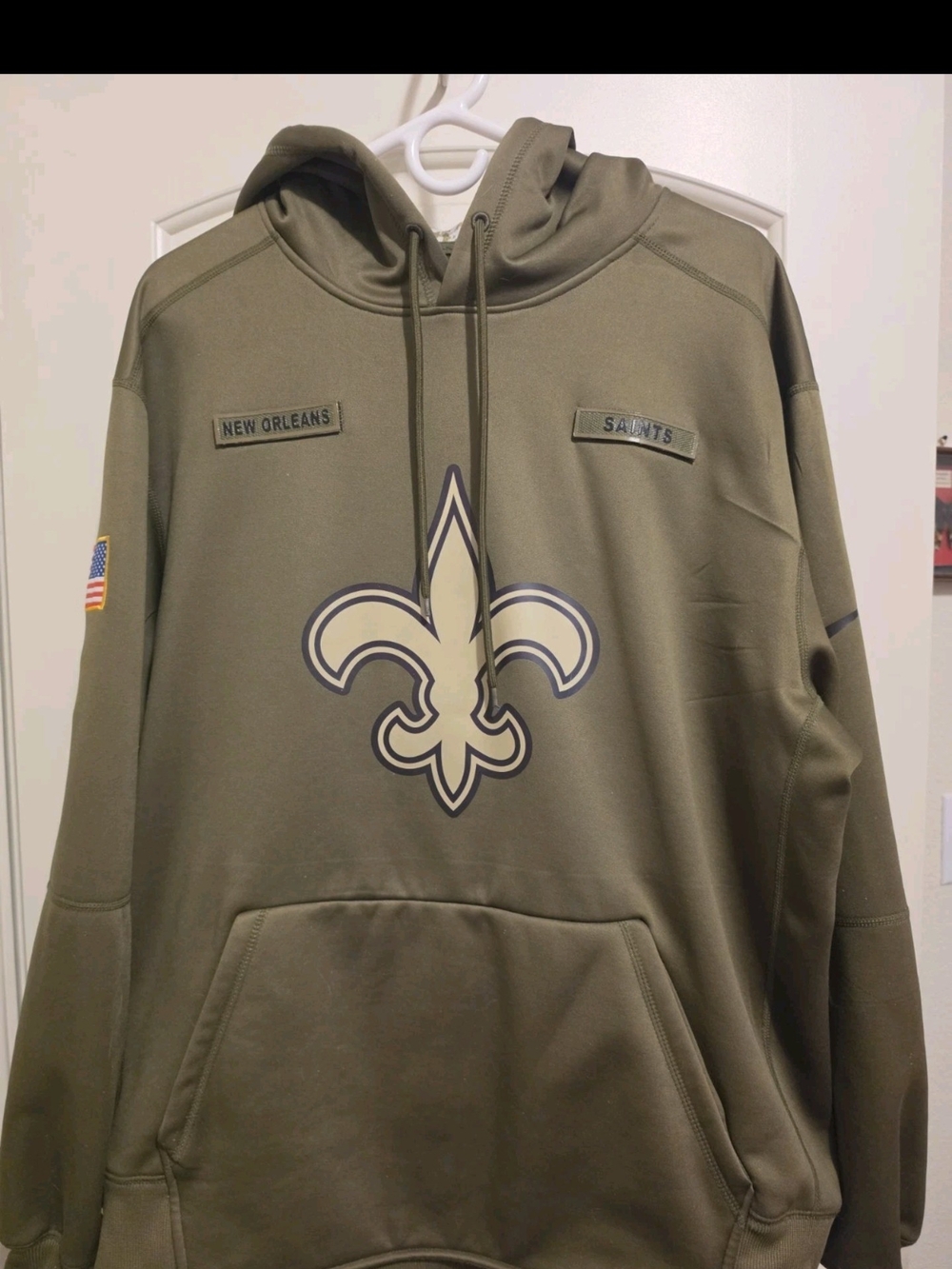 New Orleans Saints Olive Green Crewneck Hoodie
